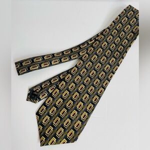 Franco Fossi Milano Italy Geometric Silk Tie Green Long 60” Big & T…